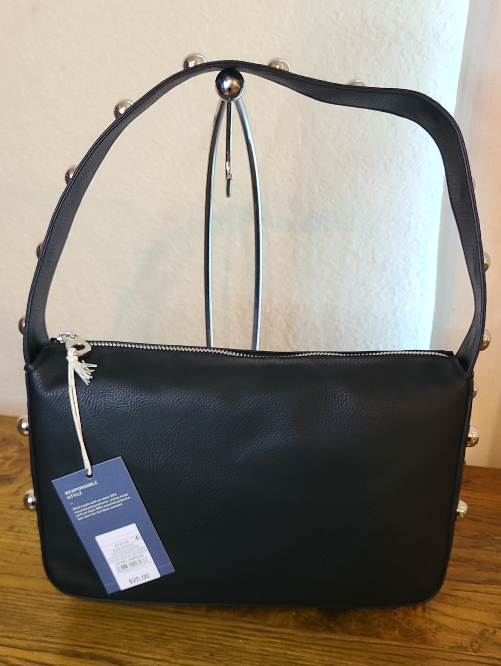 Universal Thread Black Shoulder Bag with Studded Strap